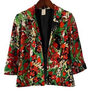 Lavender and Honey Women Multicolor Lined Open Jacket Size Med